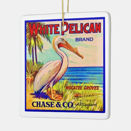 De witte pelikaan keramisch ornament (Links)