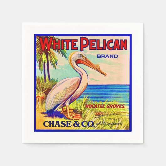 De witte pelikaan servet (Voorkant)