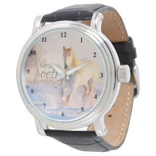 De witte Poëzie van het Citaat van het Paard in d Horloge