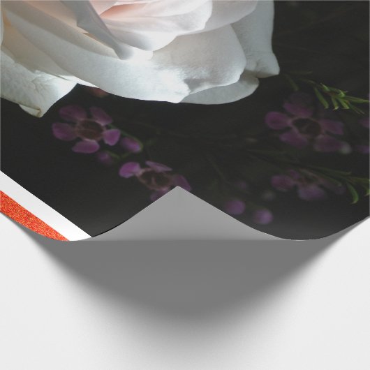 De witte roos - cadeaupapier (Hoek)