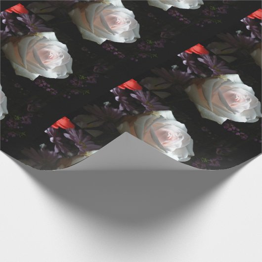 De witte roos - cadeaupapier (Hoek)