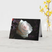 De witte roos - kaart (Gele Bloem)