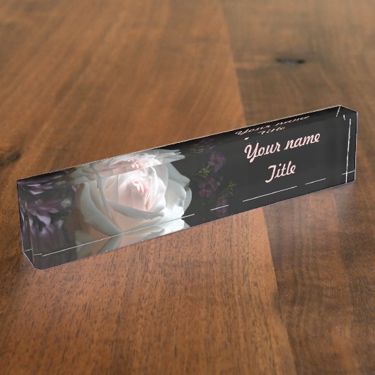 De witte roos - naambordje (Zijkant)