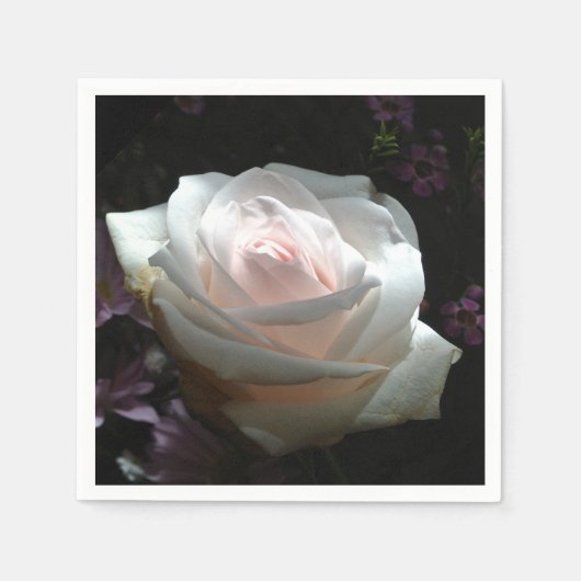 De witte roos - servetten (Voorkant)