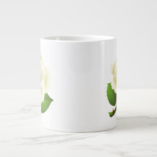 De witte roos van Austin Grote Koffiekop (Voorkant)