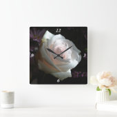 De witte roze - vierkante klok (Huis)