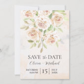 De Witte Rozen van Elegant Foto sparen de Uitnodig Kaart (Voorkant)