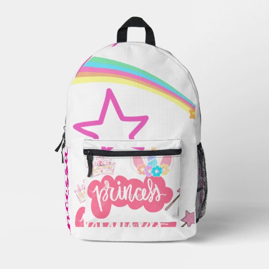De witte rugzak van Princess Rainbow Star Kinderen (Voorkant)