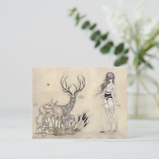 De witte slang + vanitas - Briefkaart (Staand voorkant)