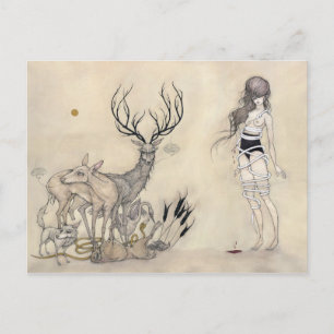 De witte slang + vanitas - Briefkaart