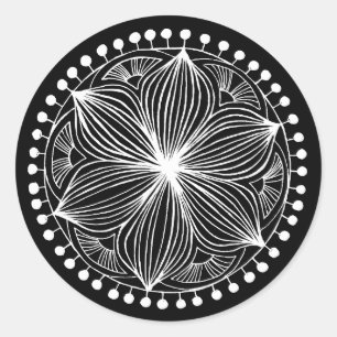 De witte Sticker van Frankie Mandala
