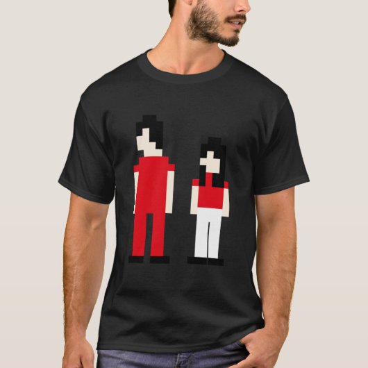De witte strepen Pixel Kinder T-shirt (Voorkant)