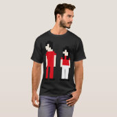 De witte strepespixel is een klassieke T-shirt (Voorkant volledig)