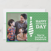 De Witte Stropdas van de vaderdag Groene Stippen v Kaart (Voorkant)