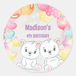 de witte teddy beer verjaart sticker