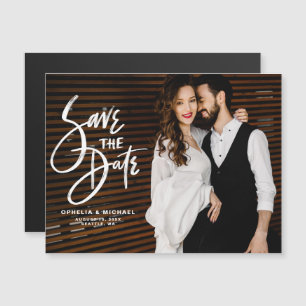 De witte Typografie van het Manuscript van de Bors Magnetische Uitnodiging