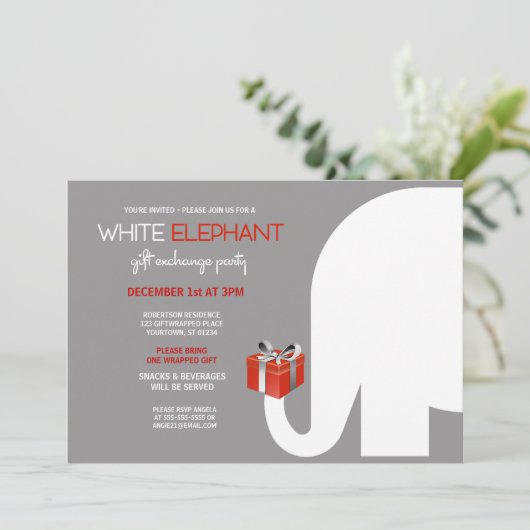 De witte Uitnodiging van de Uitwisseling van de Gi (Staand voorkant)