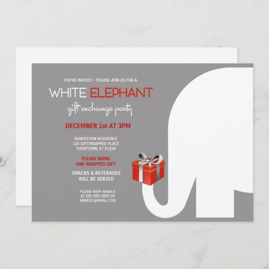 De witte Uitnodiging van de Uitwisseling van de Gi (Voorkant / Achterkant)