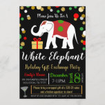 De witte Uitnodiging van de Uitwisseling van olifa<br><div class="desc">Uitnodiging kerstwitte olifant Exchange Party

Werkt geweldig voor allerlei soorten feestjes:
Meisje komt samenBedrijf/Zakelijke partijenVakantie Vrijgezellenfeest of Bachelorette Party InvitationsWhite Elephant parties en nog veel meer!

DETAILS:
* Nodig is geformatteerd als 5" x 7" bestand</div>