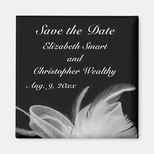 De witte veer bewaart de datummagneet magneet (Voorkant)