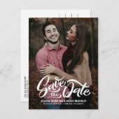 De witte Vette Foto van het Manuscript sparen het Aankondigingskaart (Voorkant / Achterkant)