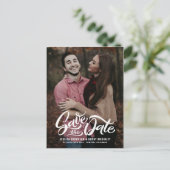 De witte Vette Foto van het Manuscript sparen het Aankondigingskaart (Staand voorkant)