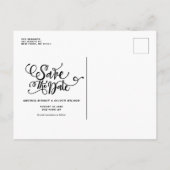 De witte Vette Moderne Foto sparen de Datum Aankondigingskaart (Achterkant)