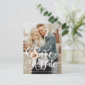 De witte Vette Moderne Foto sparen de Datum Aankondigingskaart (Staand voorkant)