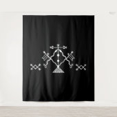 De witte veve van Damballah op zwart Wandkleed (Voorkant)