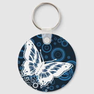 De witte vlinder sleutelhanger