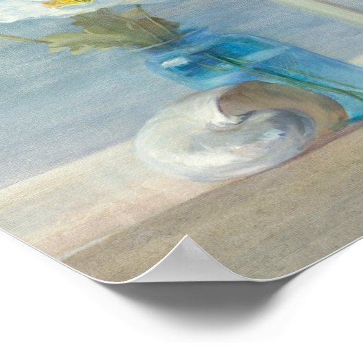 De witte Vloer die het Zee overzien Poster (Hoek)