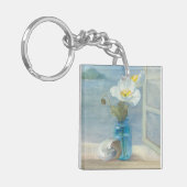 De witte Vloer die het Zee overzien Sleutelhanger (Voorkant Links)