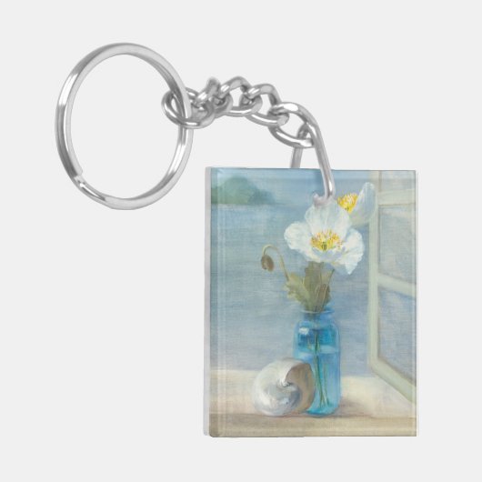 De witte Vloer die het Zee overzien Sleutelhanger (Voorkant Links)