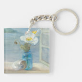 De witte Vloer die het Zee overzien Sleutelhanger (Achterkant)