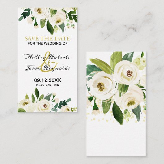 De Witte Vloer van de waterverf sparen de Datum Informatiekaartje (Voorkant / Achterkant)