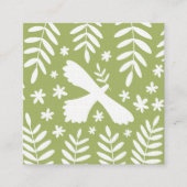 De witte vogel vierkante visitekaartje (Voorkant)