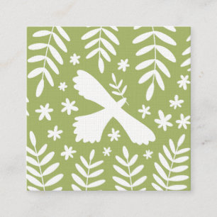 De witte vogel vierkante visitekaartje