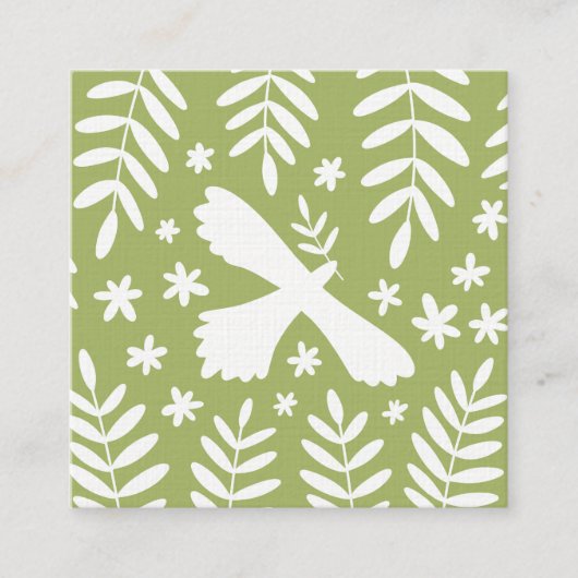 De witte vogel vierkante visitekaartje (Voorkant)