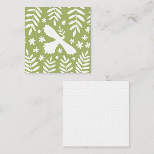 De witte vogel vierkante visitekaartje (Voorkant / Achterkant)