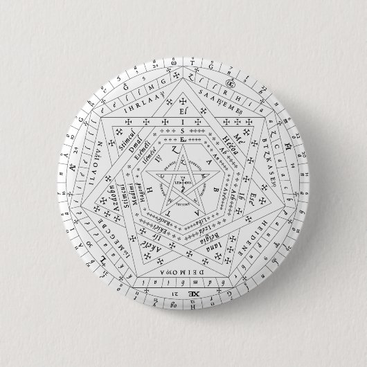 De witte Volledige Speld van Sigillum Dei Aemeth Ronde Button 5,7 Cm (Voorkant)