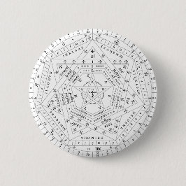 De witte Volledige Speld van Sigillum Dei Aemeth Ronde Button 5,7 Cm
