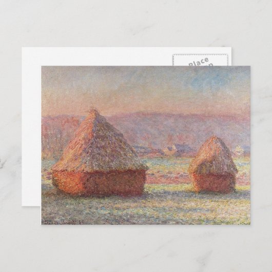 De witte vorst van Claude Monet (1889) Briefkaart (Voorkant / Achterkant)
