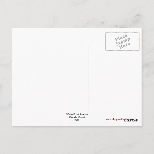 De witte vorst van Claude Monet (1889) Briefkaart (Achterkant)