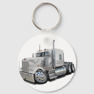 De Witte Vrachtwagen van Kenworth w900 Sleutelhanger