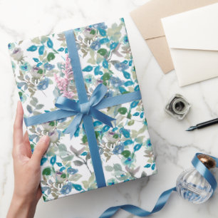 De witte Waterverf Floral Rozen vertakking Al Omhe Cadeaupapier