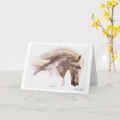 De Witte Wenskaarten van het Paard "SILVERWIND" Kaart (Gele Bloem)
