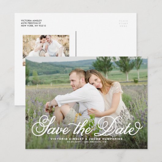 De witte Witte Foto van het Synthetisch Manuscript Briefkaart (Voorkant / Achterkant)