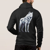De witte wolf: elegantie in geometrie hoodie (Achterkant)