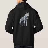 De witte wolf: elegantie in geometrie hoodie (Achterkant)