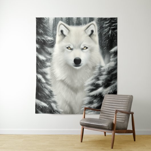 De Witte Wolf Wandkleed (In situ)